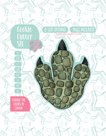 Dinosaur Print Cookie Cutter STL File with PNG Images to Match - For 3D Printing and Edible Ink Printers