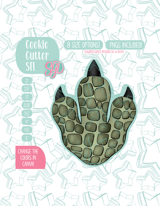 Dinosaur Print Cookie Cutter STL File with PNG Images to Match - For 3D Printing and Edible Ink Printers