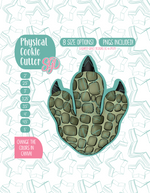 Dinosaur Print Cookie Cutter with PNG Images to Match - Hand Drawn Graphics for Edible Ink Printers