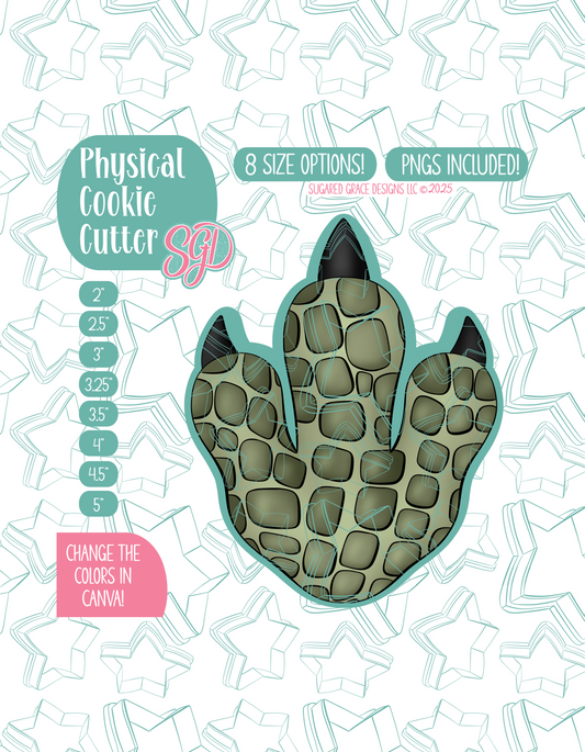 Dinosaur Print Cookie Cutter with PNG Images to Match - Hand Drawn Graphics for Edible Ink Printers