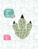Dinosaur Print Cookie Cutter with PNG Images to Match - Hand Drawn Graphics for Edible Ink Printers