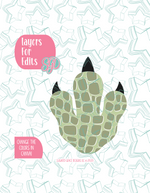 Dinosaur Foot Print PNG Image Set for Edible Ink Printers - Hand Drawn Editable Graphic