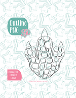 Dinosaur Print Cookie Cutter with PNG Images to Match - Hand Drawn Graphics for Edible Ink Printers