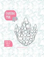 Dinosaur Foot Print PNG Image Set for Edible Ink Printers - Hand Drawn Editable Graphic