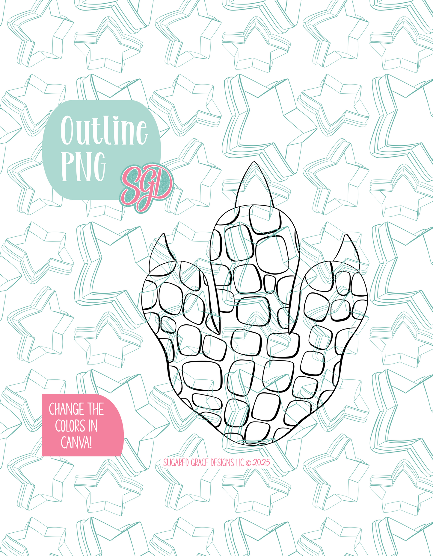 Dinosaur Print Cookie Cutter STL File with PNG Images to Match - For 3D Printing and Edible Ink Printers
