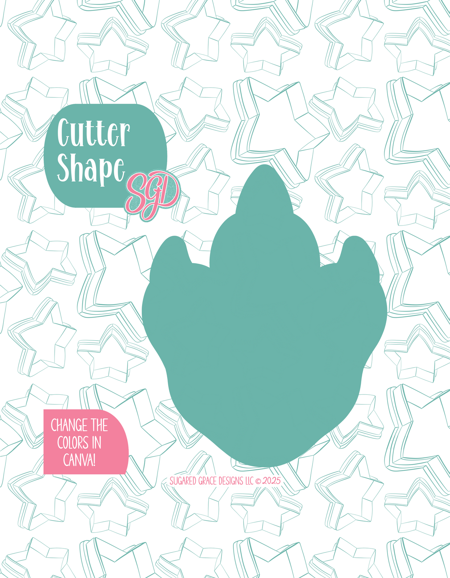 Dinosaur Print Cookie Cutter with PNG Images to Match - Hand Drawn Graphics for Edible Ink Printers