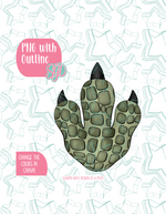 Dinosaur Foot Print PNG Image Set for Edible Ink Printers - Hand Drawn Editable Graphic