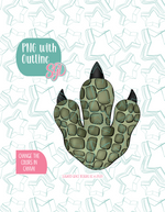 Dinosaur Print Cookie Cutter with PNG Images to Match - Hand Drawn Graphics for Edible Ink Printers