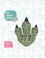 Dinosaur Print Cookie Cutter with PNG Images to Match - Hand Drawn Graphics for Edible Ink Printers
