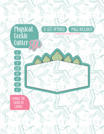 Dinosaur Name Plaque Cookie Cutter with PNG Images to Match - Hand Drawn Graphics for Edible Ink Printers