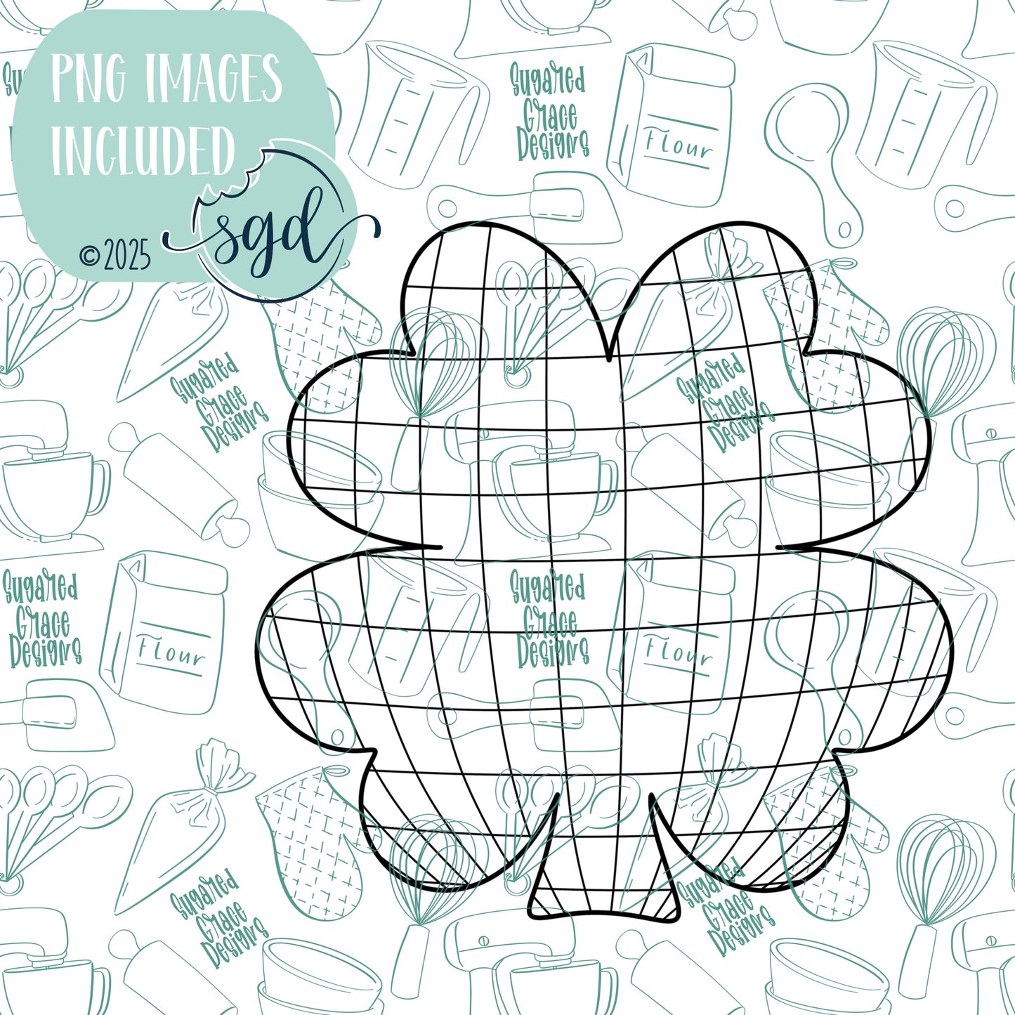 Disco Clover or Shamrock Cookie Cutter STL File  with PNG Images to Match - For 3D Printing and Edible Ink Printers