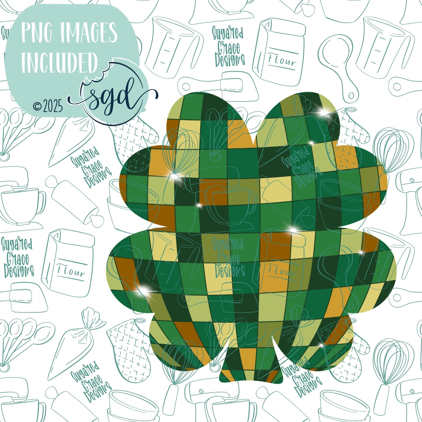Disco Clover or Shamrock Cookie Cutter STL File  with PNG Images to Match - For 3D Printing and Edible Ink Printers