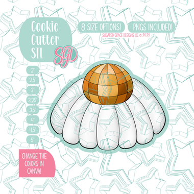Disco Daisy Cookie Cutter STL and PNG set