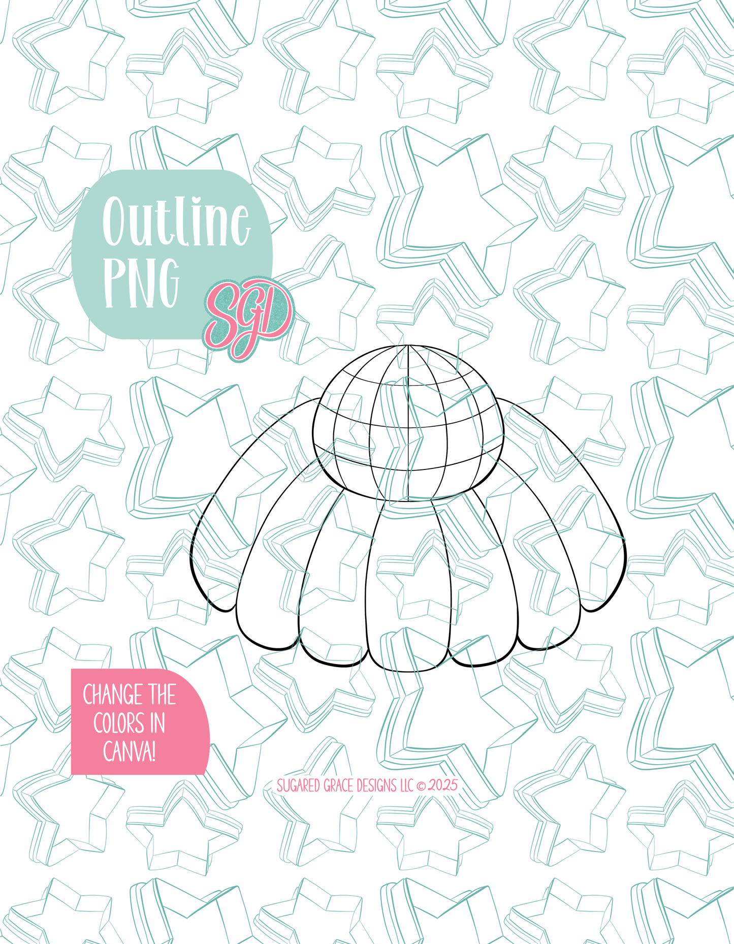 Disco Daisy Cookie Cutter STL and PNG set