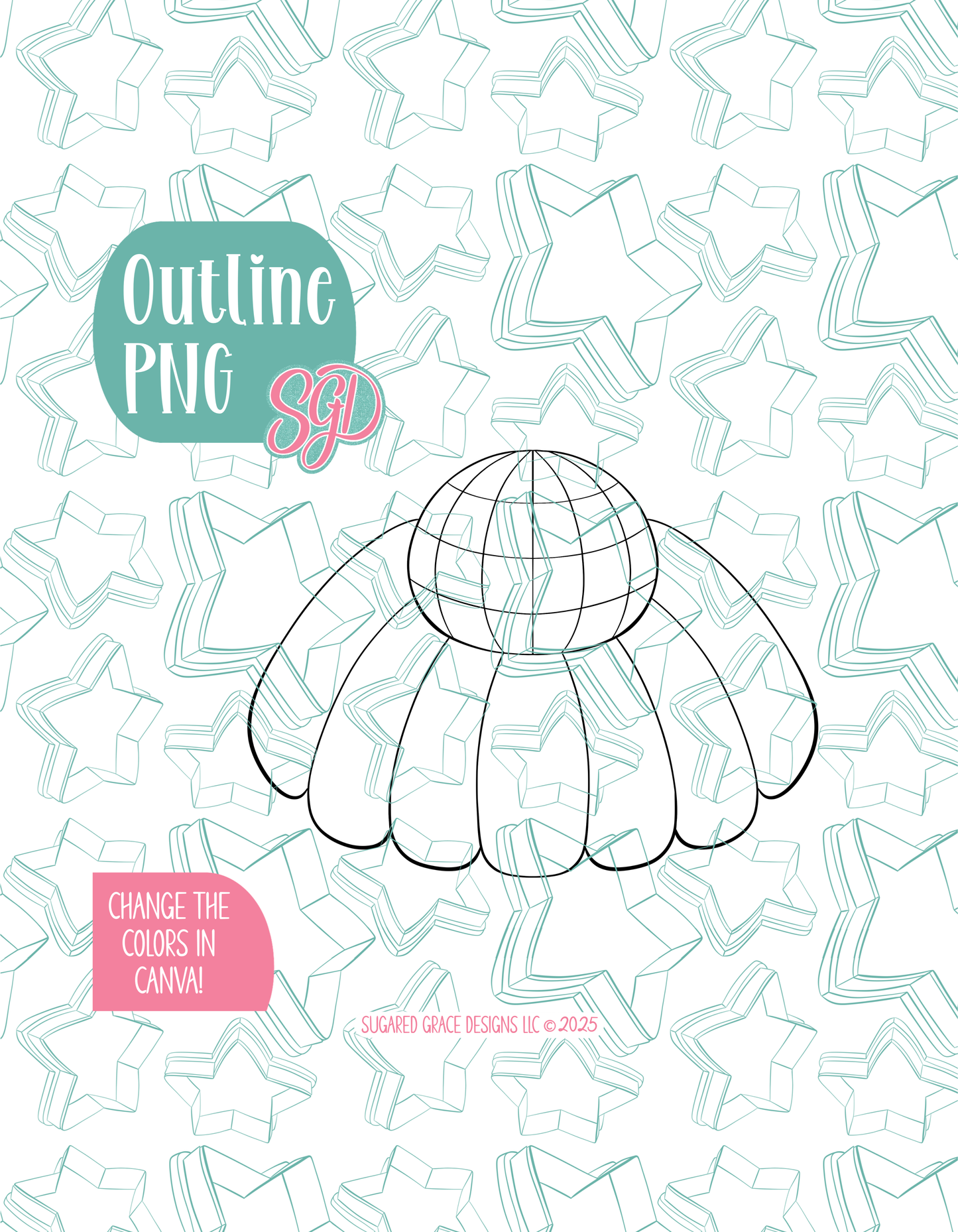 Disco Daisy Cookie Cutter with matching PNG