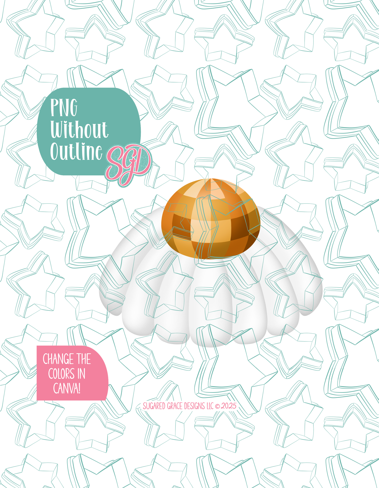 Disco Daisy Cookie Cutter with matching PNG