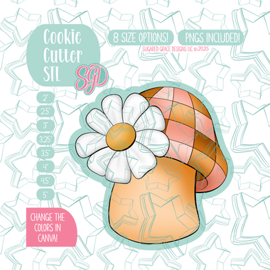 Disco Mushroom Cookie Cutter STL and PNG set