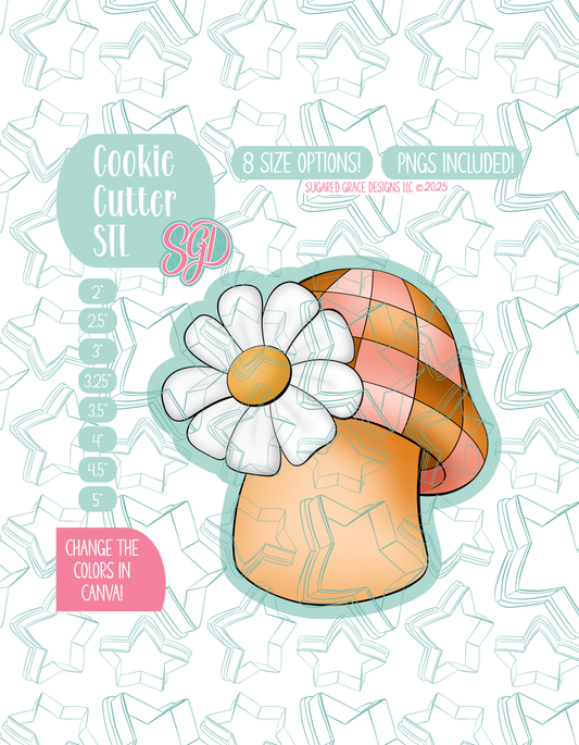 Disco Mushroom Cookie Cutter STL and PNG set