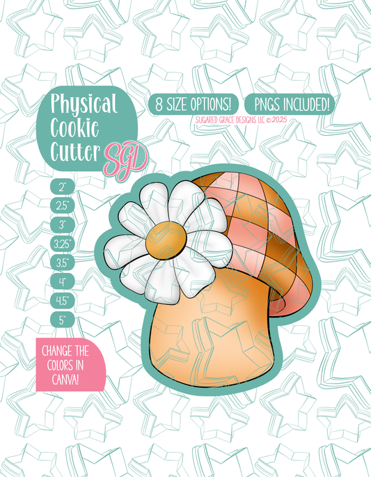 Disco Mushroom Cookie Cutter with matching PNG