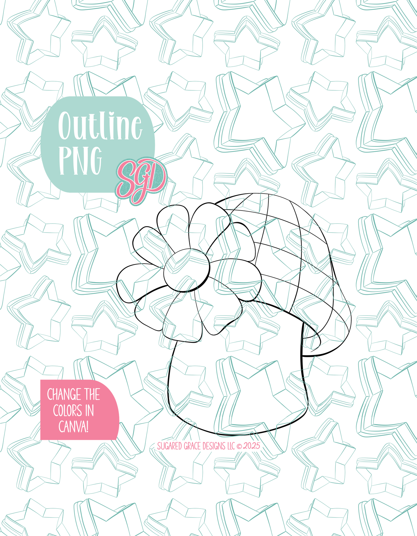 Disco Mushroom Cookie Cutter STL and PNG set