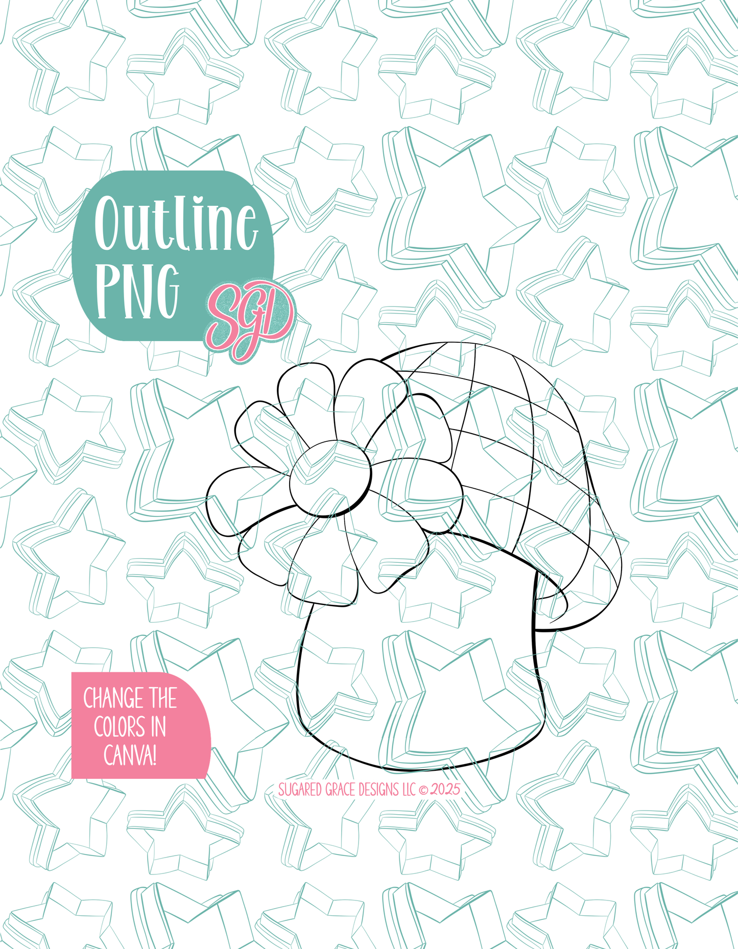 Disco Mushroom Cookie Cutter with matching PNG
