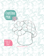 Disco Mushroom Cookie Cutter with matching PNG