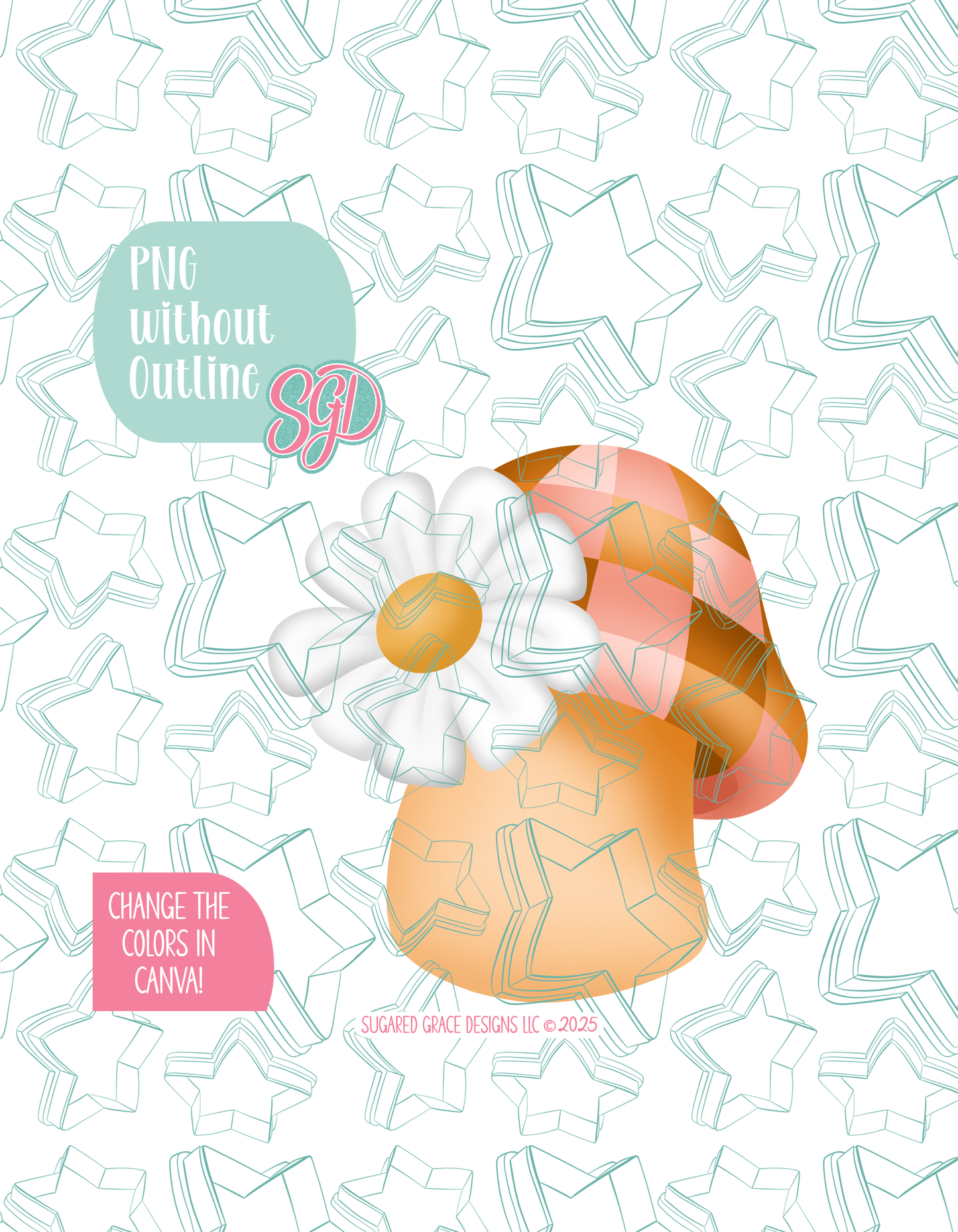 Disco Mushroom Cookie Cutter STL and PNG set