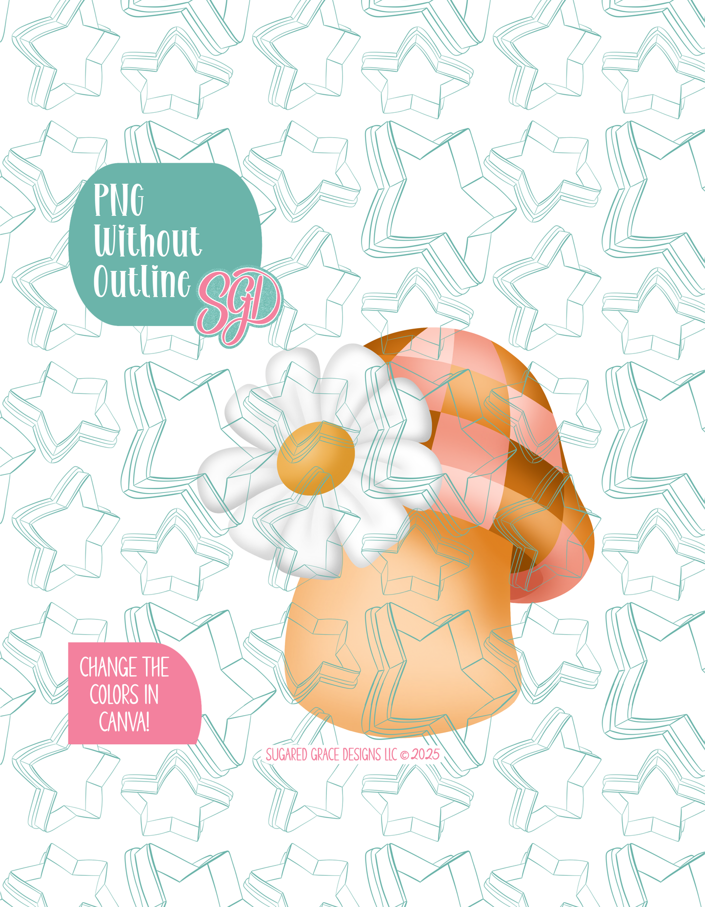 Disco Mushroom Cookie Cutter with matching PNG