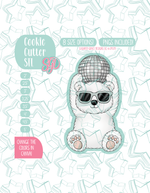 Editable Disco Polar Bear Cookie Cutter STL and PNG (Digital Download)