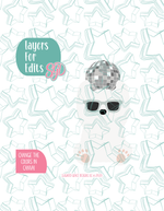 Disco Polar Bear Cookie Cutter with matching PNG