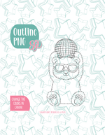 Disco Polar Bear Cookie Cutter with matching PNG