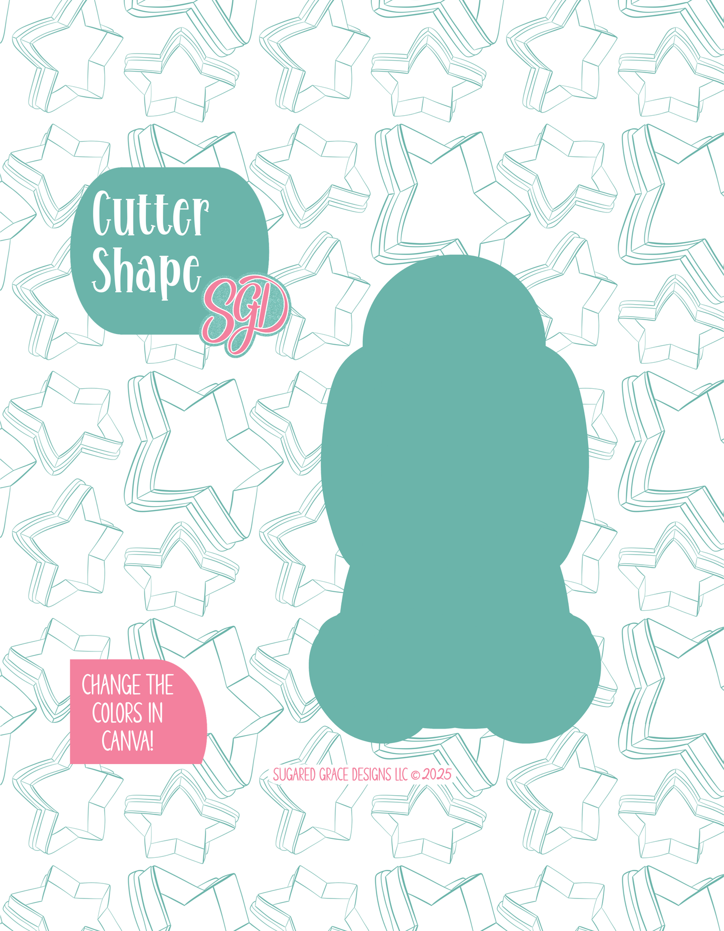 Disco Polar Bear Cookie Cutter with matching PNG