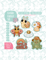 Editable Retro Wild Child Cookie Cutter STL and PNG Set with 6 Designs (Digital Download)