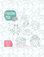 Disco Wild Child Cookie Cutter set with matching PNG - Set of 6 Designs