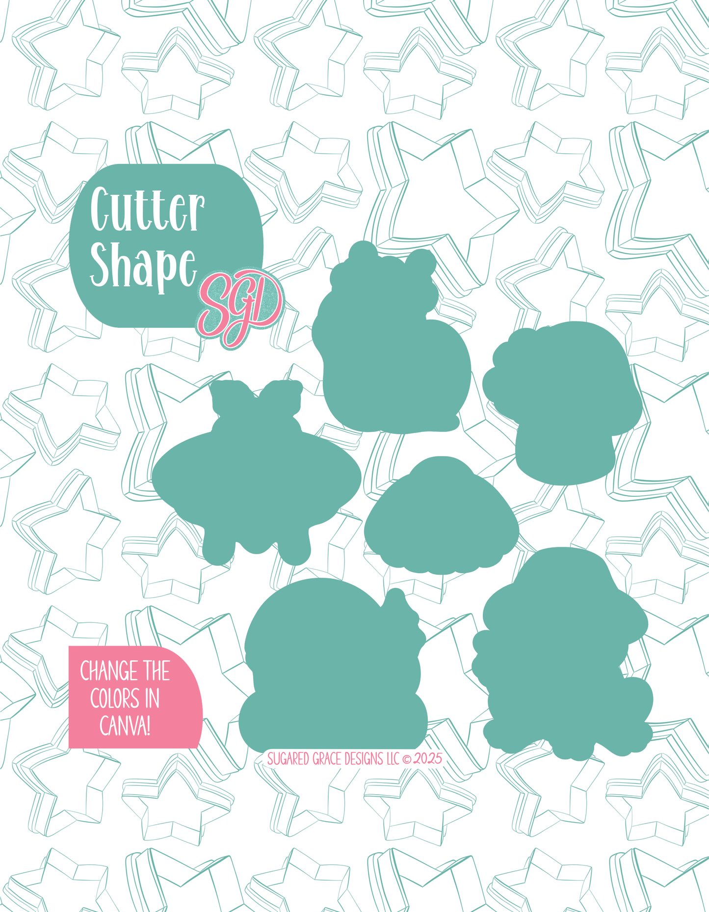 Disco Wild Child Cookie Cutter set with matching PNG - Set of 6 Designs