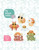 Disco Wild Child Cookie Cutter set with matching PNG - Set of 6 Designs
