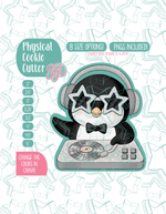 Penguin DJ Cookie Cutter with matching PNG