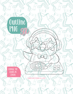 Penguin DJ Cookie Cutter with matching PNG