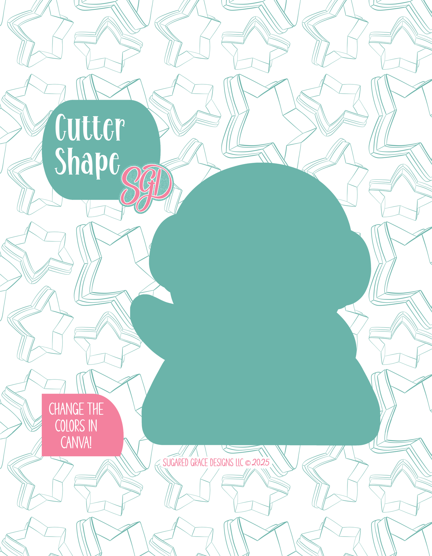Penguin DJ Cookie Cutter with matching PNG
