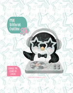Penguin DJ Cookie Cutter with matching PNG