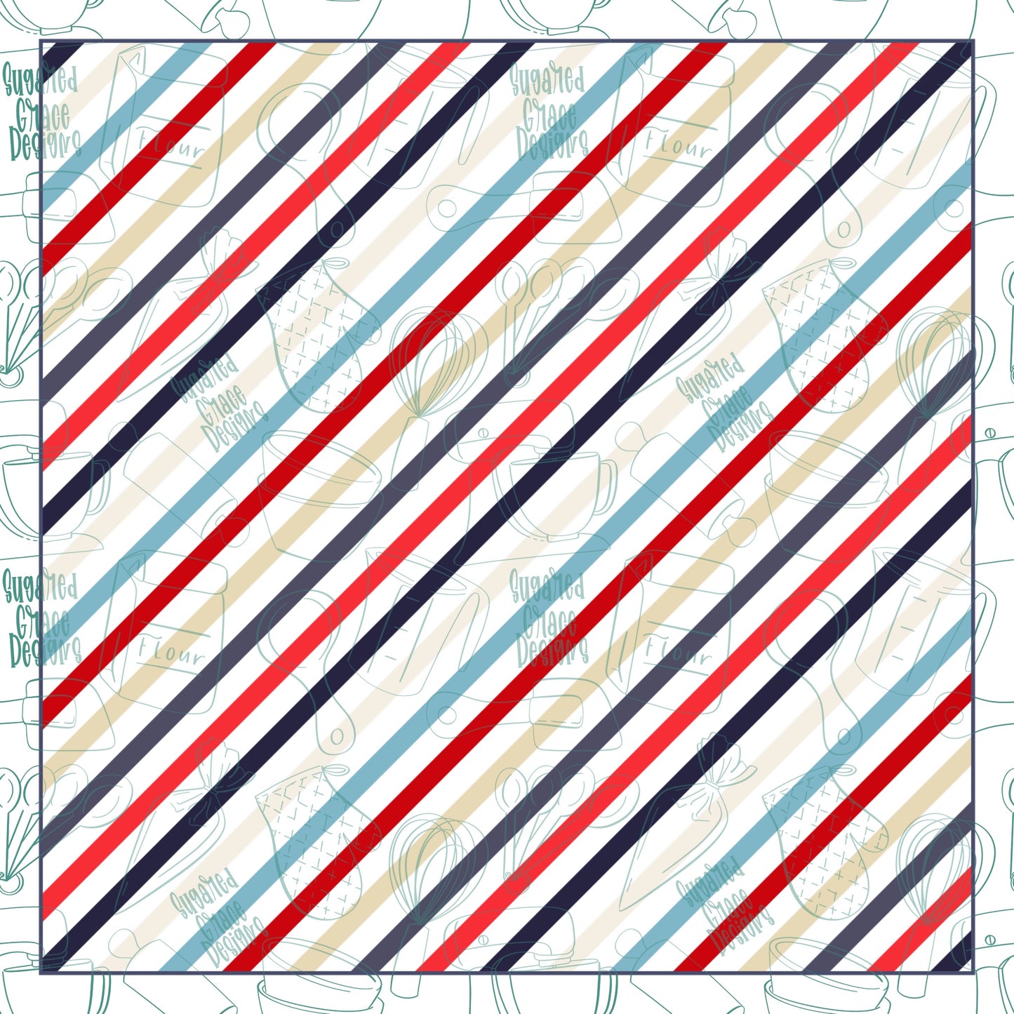 Dog Pattern Cookie Backers Set of 5 in PDF file format with 11 sizes to choose from - Hand Drawn packaging for bags and boxes