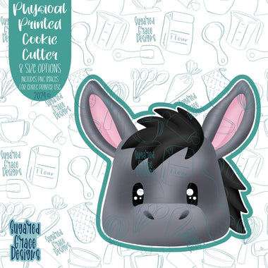 Donkey Cookie Cutter with Matching Printable PNG Images for Edible Ink Printers Including Eddie