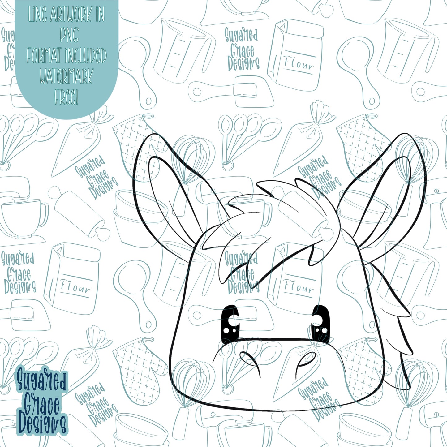 Donkey Cookie Cutter STL Files for 3D Printing with Matching Printable PNG Images for Edible Ink Printers Including