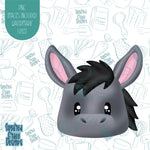 Donkey Cookie Cutter with Matching Printable PNG Images for Edible Ink Printers Including Eddie