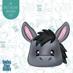 Donkey Cookie Cutter with Matching Printable PNG Images for Edible Ink Printers Including Eddie