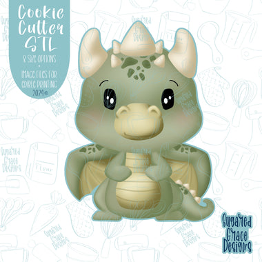 Dragon Cookie Cutter STL Files for 3D Printing with Matching Printable PNG Images for Edible Ink Printers Including Eddie