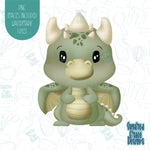 Dragon Cookie Cutter with Matching PNG Image for Edible Ink Printers Including Eddie