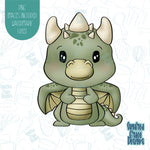 Dragon Cookie Cutter with Matching PNG Image for Edible Ink Printers Including Eddie