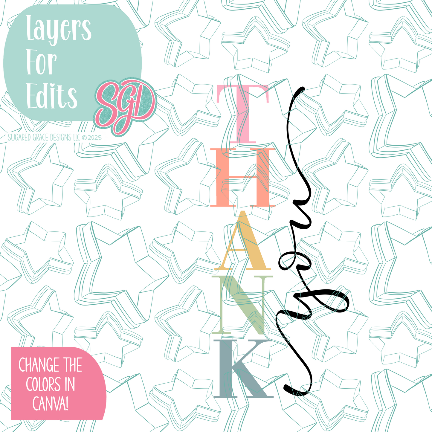 Dressy Thank You Plaque Cookie Cutter STL File with PNG Images to Match - For 3D Printing and Edible Ink Printers