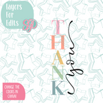 Dressy Thank You Plaque Cookie Cutter STL File with PNG Images to Match - For 3D Printing and Edible Ink Printers